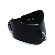 Kiotos - Contoured Black Leather Posture Collar with D-Ring - Laced-up.nl