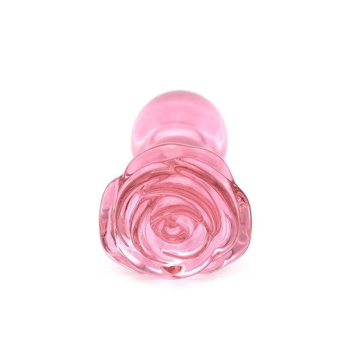 Kiotos Glass - Glazen Buttplug Met Roos - Roze-Laced-up.nl