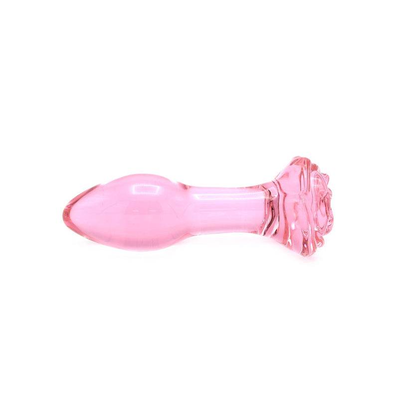 Kiotos Glass - Glazen Buttplug Met Roos - Roze-Laced-up.nl