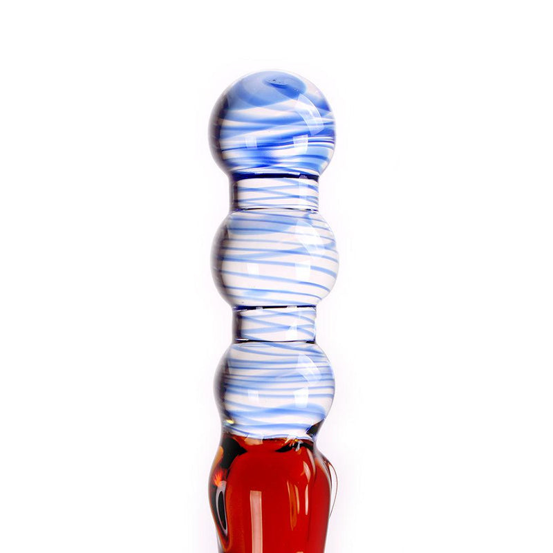 Kiotos Glass - Glazen Dildo Curves - Blauw/amber-Laced-up.nl