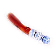 Kiotos Glass - Glazen Dildo Curves - Blauw/amber-Laced-up.nl