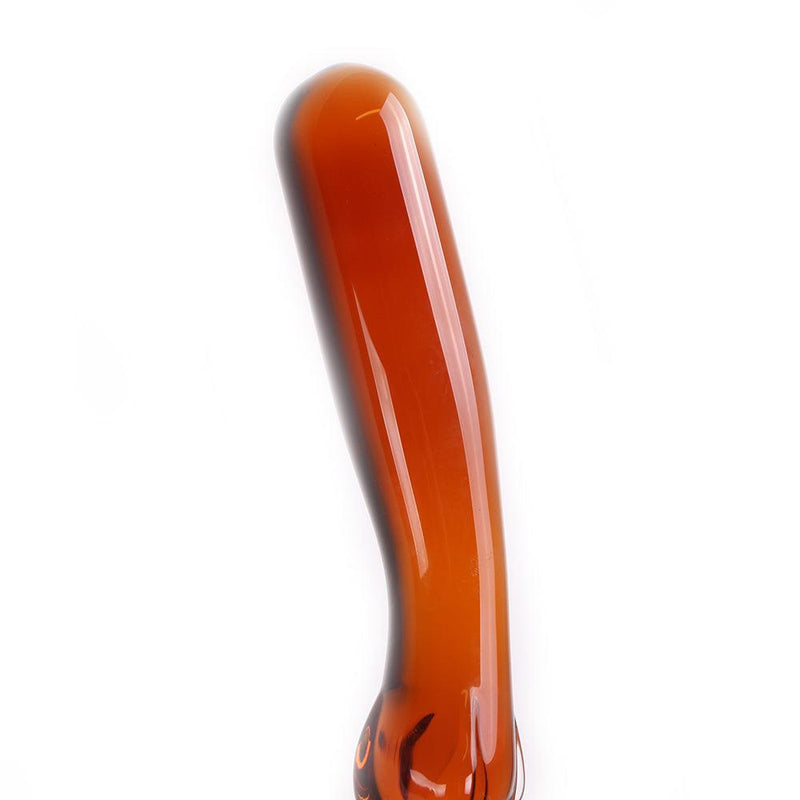 Kiotos Glass - Glazen Dildo Curves - Blauw/amber-Laced-up.nl