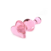 Kiotos Glass - Roze Buttplug Van Glas Met Hartje-Laced-up.nl