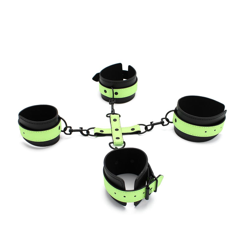 Kiotos - Glow in the Dark - Boeienset - Polsboeien Handboeien en Hogtie Set-Laced-up.nl