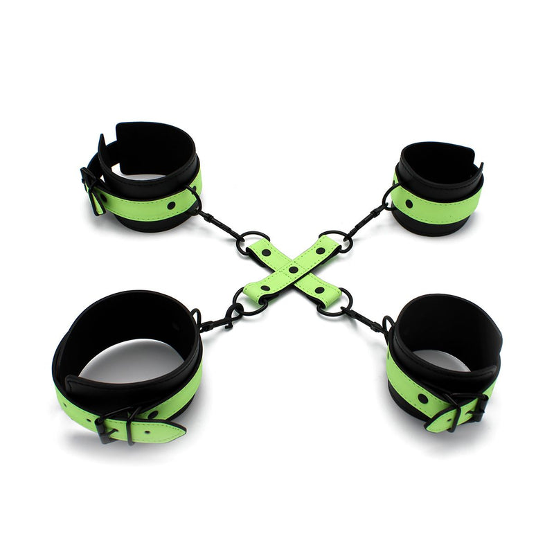 Kiotos - Glow in the Dark - Boeienset - Polsboeien Handboeien en Hogtie Set-Laced-up.nl