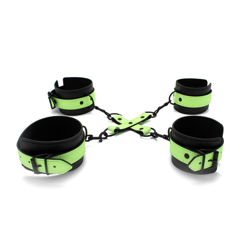Kiotos - Glow in the Dark - Boeienset - Polsboeien Handboeien en Hogtie Set-Laced-up.nl