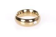 Kiotos - Gold Donut Cock Ring - With Clear Decorative Crystal - 20 mm High - Laced-up.nl