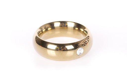 Kiotos - Gouden Donut Cockring - Met Transparant Sierkristal - 20 mm hoog-Erotiekvoordeel.nl