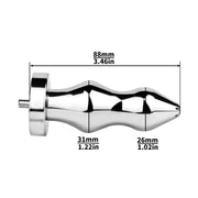 Kiotos - Holle Penisplug - Holle Dilator - Met Holle Geribbelde Buttplug - Ass Lock - RVS-Erotiekvoordeel.nl