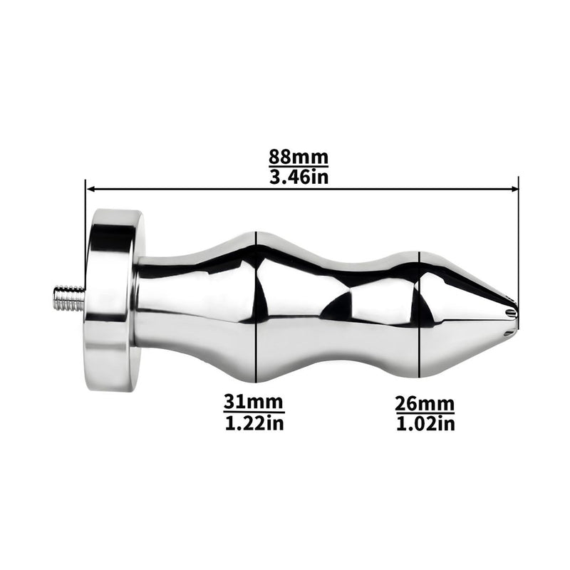 Kiotos - Holle Penisplug - Holle Dilator - Met Holle Geribbelde Buttplug - Ass Lock - RVS-Erotiekvoordeel.nl