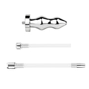 Kiotos - Holle Penisplug - Holle Dilator - Met Holle Geribbelde Buttplug - Ass Lock - RVS-Erotiekvoordeel.nl