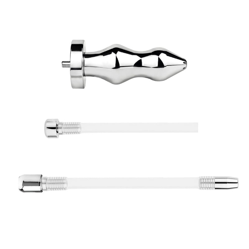 Kiotos - Holle Penisplug - Holle Dilator - Met Holle Geribbelde Buttplug - Ass Lock - RVS-Erotiekvoordeel.nl
