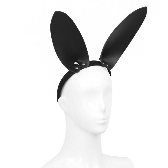Kiotos - Hoofdband Met Zwart Leren Konijnen - Bunny Oortjes-Erotiekvoordeel.nl
