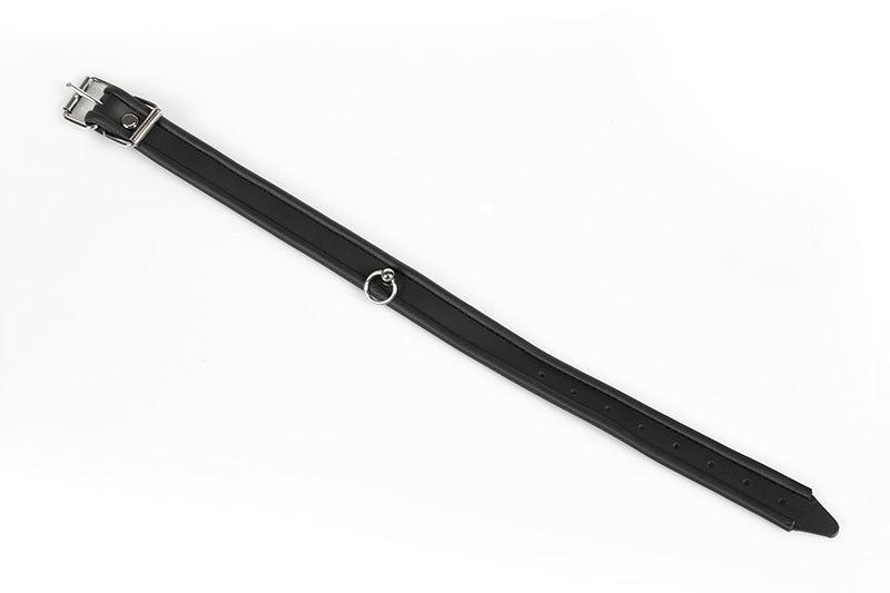 Kiotos - Classic Leather Women’s Collar with Buckle and O-Ring – Black - Laced-up.nl