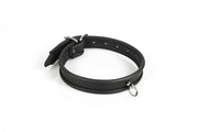 Kiotos - Classic Leather Women’s Collar with Buckle and O-Ring – Black - Laced-up.nl