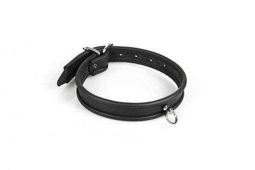 Kiotos - Klassisches Lederhalsband für Damen mit Schnalle und O-Ring - Schwarz - Laced-up.nl