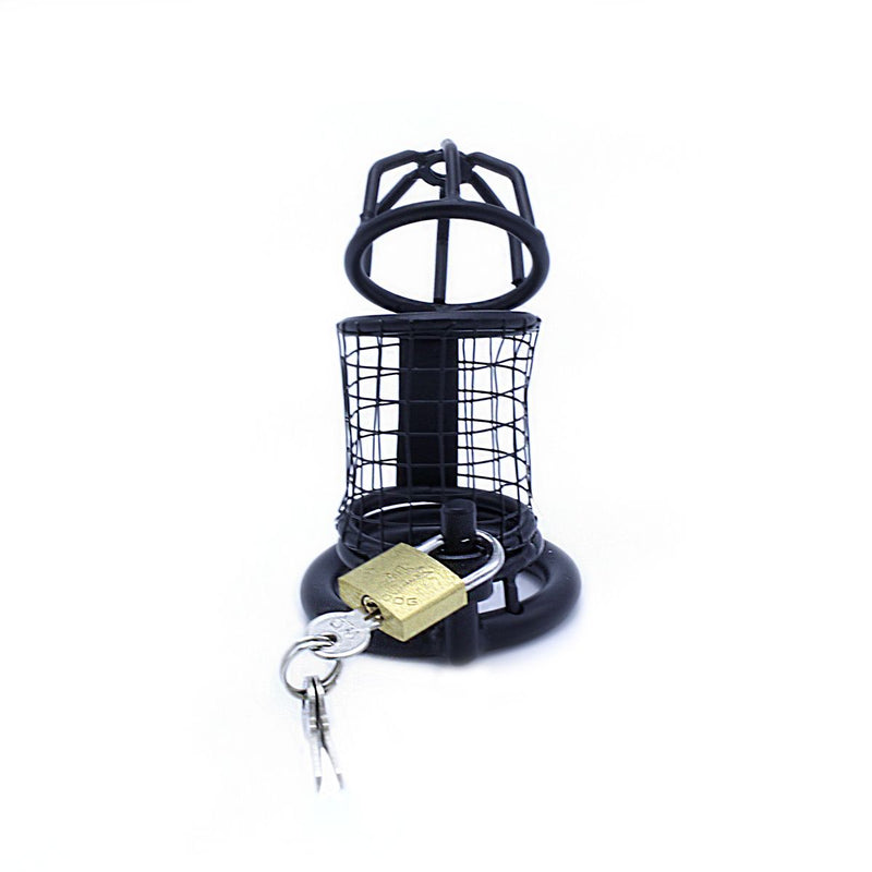 Kiotos - Jaula de castidad de malla metálica - Negro-Erotiekvoordeel.nl