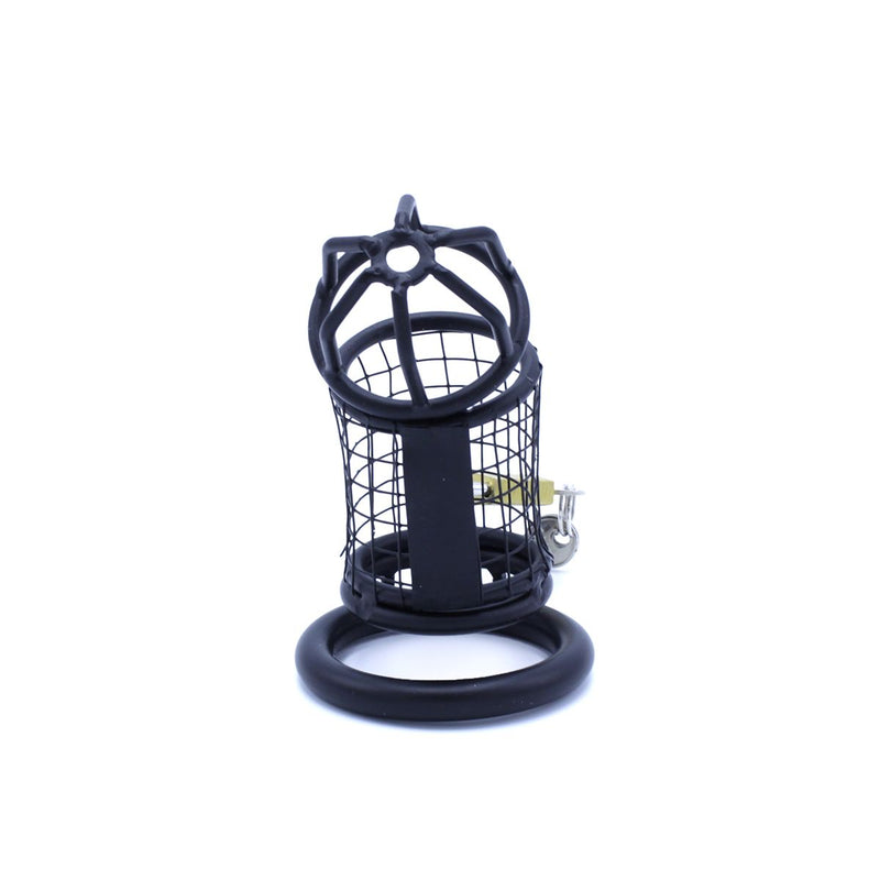 Kiotos - Jaula de castidad de malla metálica - Negro-Erotiekvoordeel.nl
