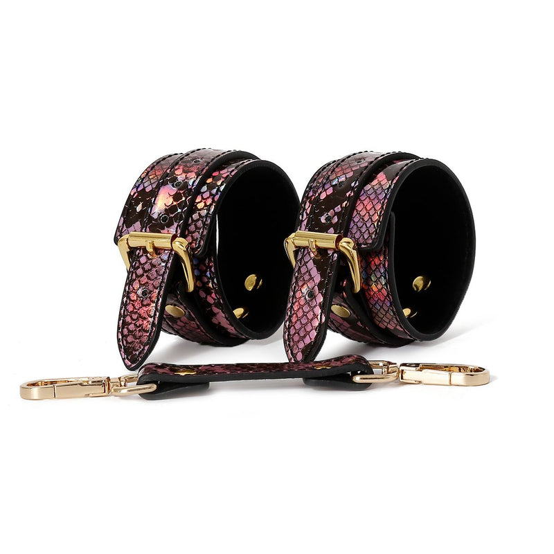 Kiotos - BDSM Set 3-delig Met Reptielenprint - Goud/Roze-Erotiekvoordeel.nl