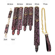 Kiotos - BDSM Set 3-delig Met Reptielenprint - Goud/Roze-Erotiekvoordeel.nl