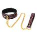 Kiotos Leather - Collar En Leiband Met Reptielenprint - Goud/Roze - veganistisch vriendelijk-Laced-up.nl