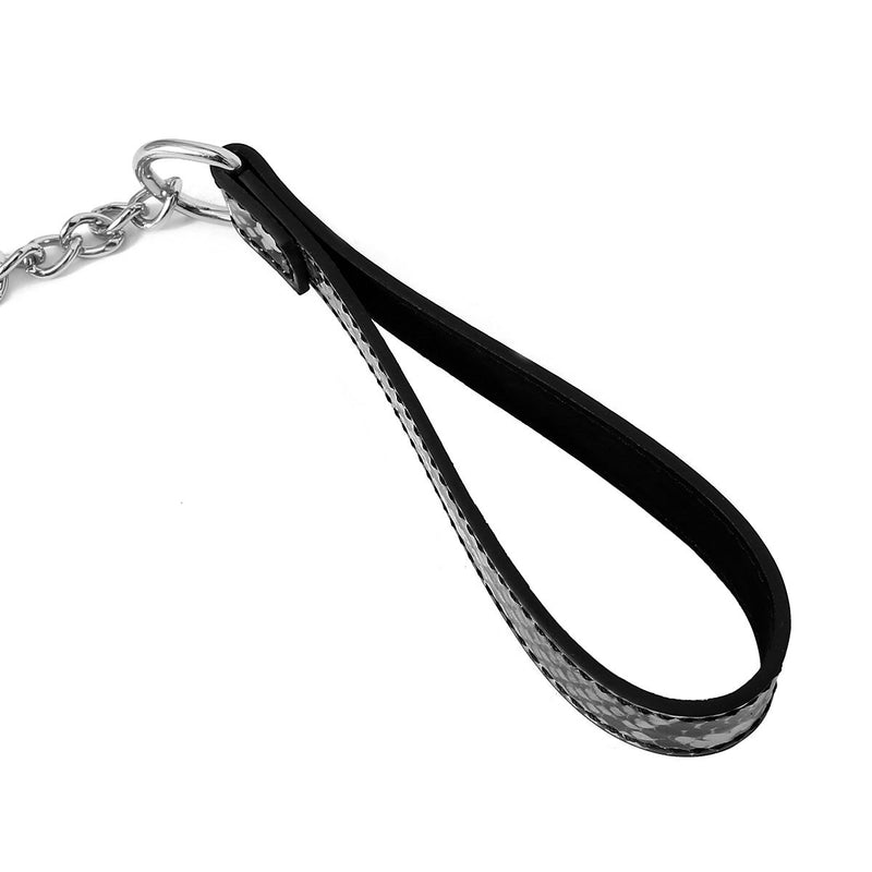 Kiotos Leather - Collar En leiband Met Reptielenprint - Zwart/Zilver-Laced-up.nl