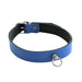 Kiotos Leather - Collar met Kleine O-ring - Leder - Blauw-Laced-up.nl