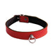 Kiotos Leather - Collar met Kleine O-ring - Leder - Rood-Laced-up.nl