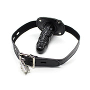 Kiotos Leather - Gag - Penis Gag Lang - PU Leer - Insteeklengte 9 cm - Zwart-Laced-up.nl