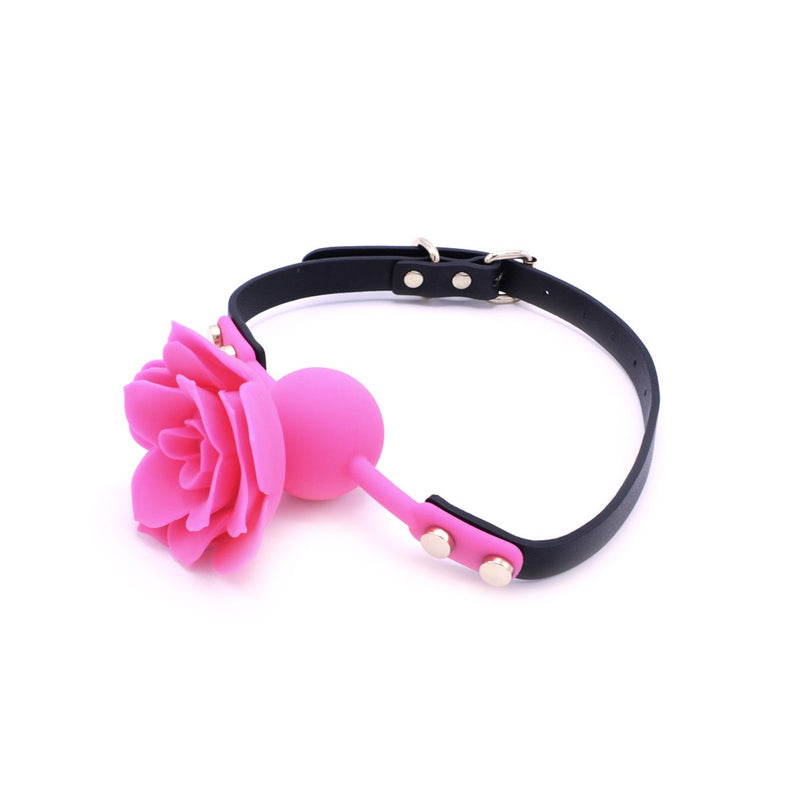 Kiotos Leather - Gag Siliconen Roos - Roze-Laced-up.nl