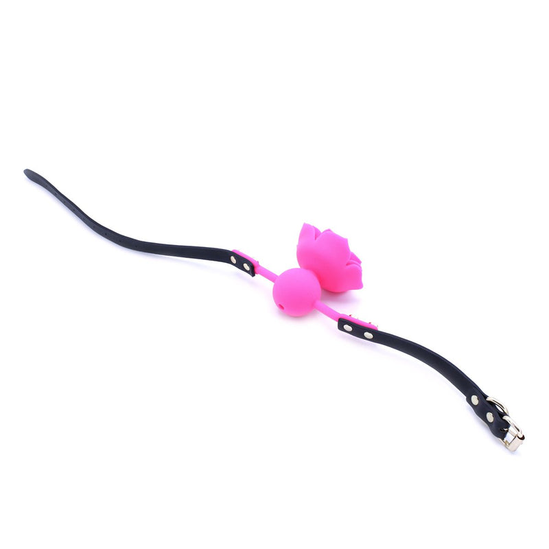 Kiotos Leather - Gag Siliconen Roos - Roze-Laced-up.nl