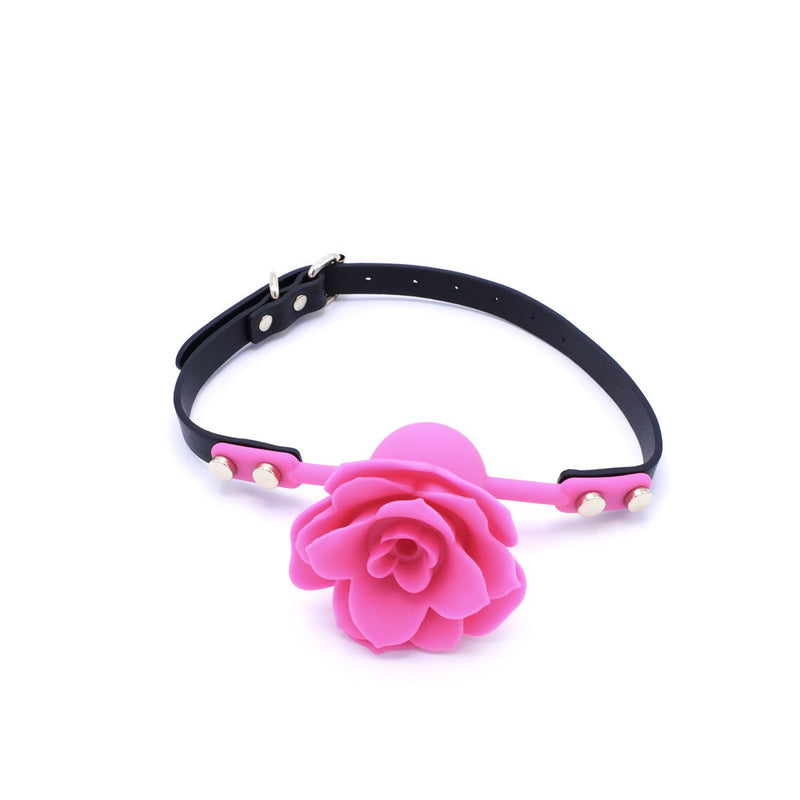Kiotos Leather - Gag Siliconen Roos - Roze-Laced-up.nl
