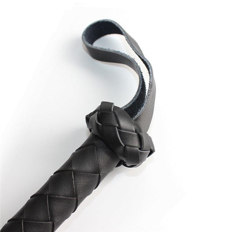 Kiotos Leather - Gevlochten Single tail Zweep - Bullwhip - PU Leer - 150 cm - Zwart-Laced-up.nl