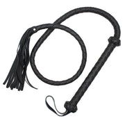 Kiotos Leather - Gevlochten Single tail Zweep - Bullwhip - PU Leer - 150 cm - Zwart-Laced-up.nl