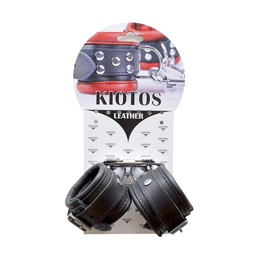 Kiotos Leather - Gevoerde Lederen Handboeien - Breedte 5 cm - Zwart-Laced-up.nl