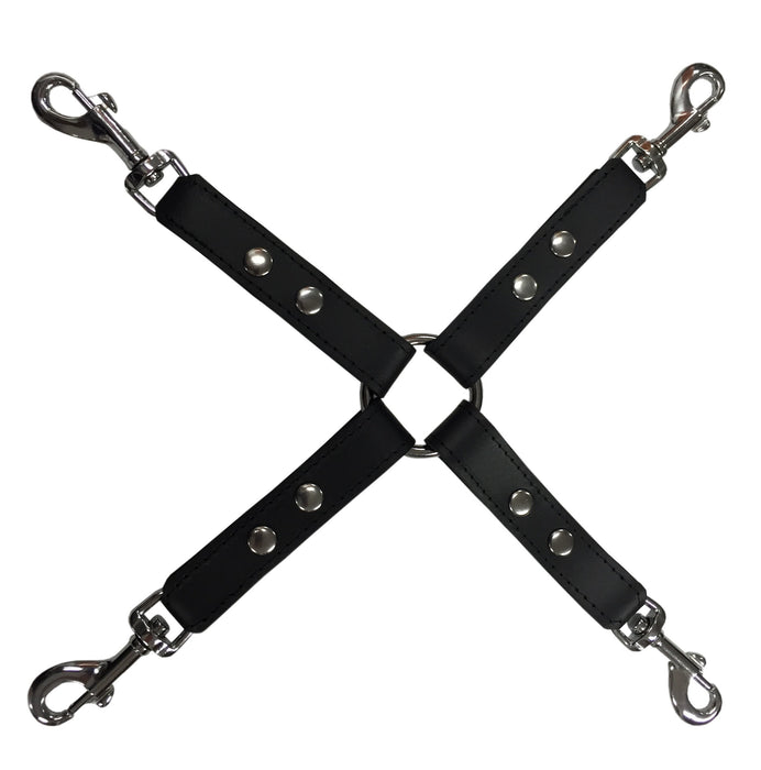 Kiotos Leather - Hogtie Bondage Riem Met Studs En Karabijnhaken - Zwart-Laced-up.nl