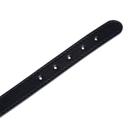 Kiotos Leather Kunstleren Collar met Belletje - Elegant Zwarte Halsband voor verhoogde sensationele momenten -Laced-up.nl