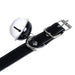 Kiotos Leather Kunstleren Collar met Belletje - Elegant Zwarte Halsband voor verhoogde sensationele momenten -Laced-up.nl