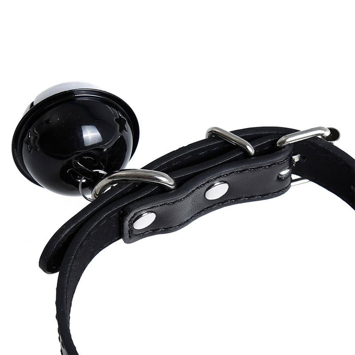 Kiotos Leather Kunstleren Collar met Belletje - Elegant Zwarte Halsband voor verhoogde sensationele momenten -Laced-up.nl