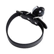 Kiotos Leather Kunstleren Collar met Belletje - Elegant Zwarte Halsband voor verhoogde sensationele momenten -Laced-up.nl