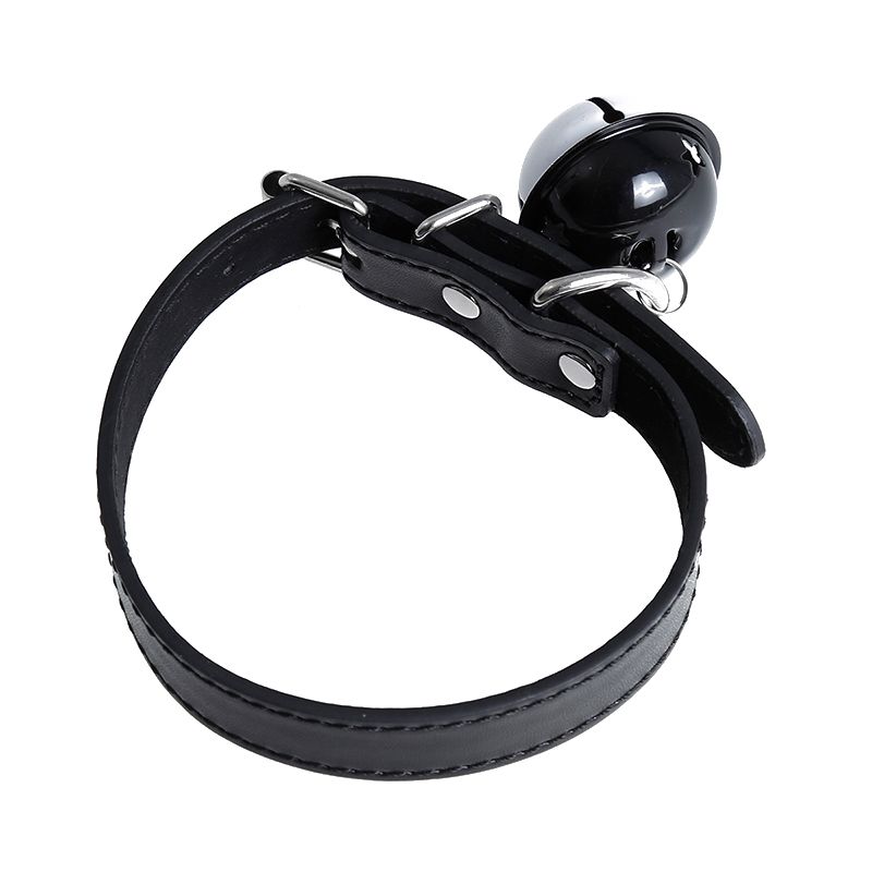 Kiotos Leather Kunstleren Collar met Belletje - Elegant Zwarte Halsband voor verhoogde sensationele momenten -Laced-up.nl