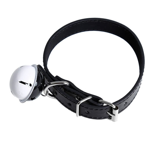 Kiotos - Kunstleren Collar met Belletje - Elegant Zwarte Halsband voor verhoogde sensationele momenten -Erotiekvoordeel.nl