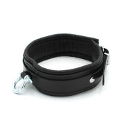 Kiotos Leather - Lederen Collar met Metalen Beugelsluiting Voorzijde - Zwart-Laced-up.nl