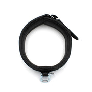 Kiotos Leather - Lederen Collar met Metalen Beugelsluiting Voorzijde - Zwart-Laced-up.nl