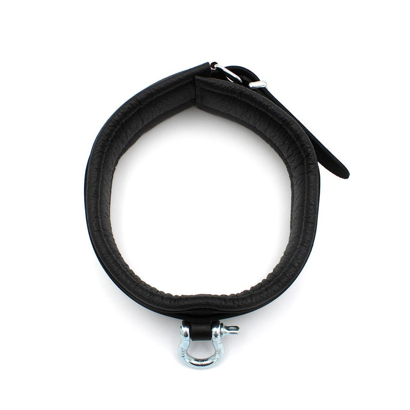 Kiotos Leather - Lederen Collar met Metalen Beugelsluiting Voorzijde - Zwart-Laced-up.nl