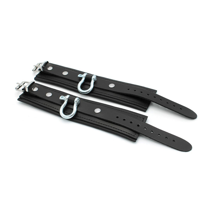 Kiotos Leather - Lederen Polsboeien met Gesp en Metalen Beugelsluiting - Zwart-Laced-up.nl