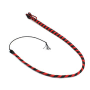 Kiotos - Lederen Single Tail Zweep - 120 cm - Zwart/Rood-Erotiekvoordeel.nl