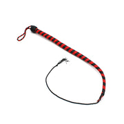 Kiotos Leather - Lederen Single Tail Zweep - 60 cm - Zwart/Rood-Laced-up.nl