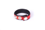 Kiotos Leather - Leren Cock strap - Zwart/Rood-Laced-up.nl