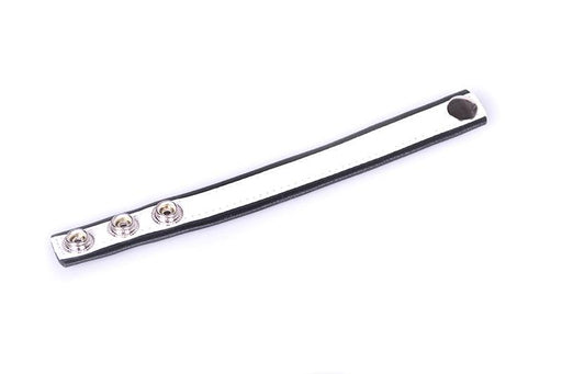 Kiotos Leather - Leren Cock strap - Zwart/Wit-Laced-up.nl